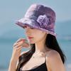 Middle-Aged Mother, Foreign Style Fisherman Hat, Summer Thin Sunscreen, Sun Hat, Curled Flower Top Hat, Mother Hat