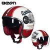 BEON Retro Motorcycle Half Helmet Men Women Dual Visor ABS Shell 3C Certified All-Season Riding Gear