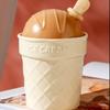Ice Cream Cone with Lid Scoop Girl Heart Ceramic Cup Macaron Water Cup High Value Household Set Cup Girls