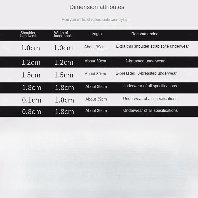 Transparent Invisible Shoulder Strap Non-Slip Anti-Allergy Seamless Bra Strap Bra Ultra-Fine Strap Bra Belt Widened and Lengthened