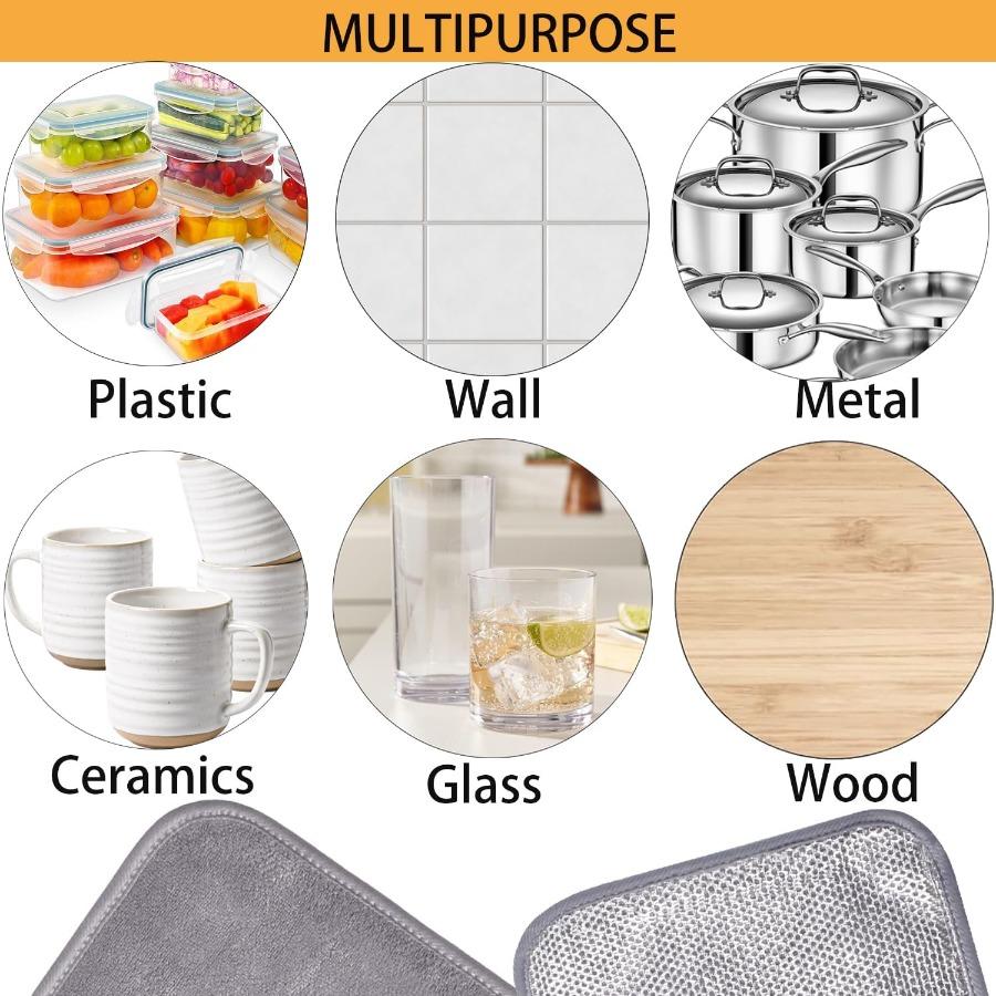 Wire Mesh Dish Cloths for Washing Dishes 3 PCS Non Scratch Wire Dishwashing Rags for Wet and Dry Multipurpose Steel Wire Dishcl