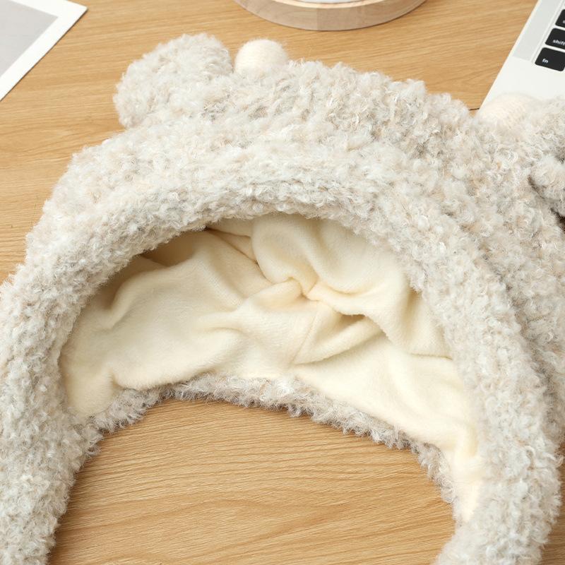New Elk Ear Hat for Women In Autumn and Winter Sweet and Cute Pullover Hat Outdoor Cold Warm Hat Casual Plush Hat