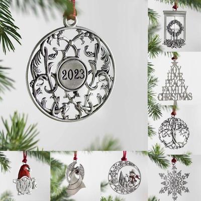 Pendentif Bonhomme de Neige en Métal 2023 Ornement d'Arbre de Noël Pendentif de Noël Ornements de Fête Décoration d'Intérieur Cadeaux de Noël Intérieur de Maison Neuve