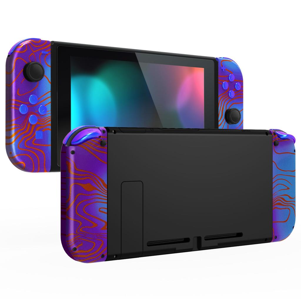 EXtremeRate Ersatzschale für Switch Handheld-Controller Gehäuse für Switch und Switch OLED mit Vollständigem Satz DIY-Ersatzgehäuse für Switch