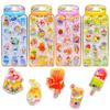 3D Cute Sequined Animal and Character Set of Perfect for Smartphone Water DIY Creative Gifts for Kids Set of Water-filled Puku-Puku Stickers,