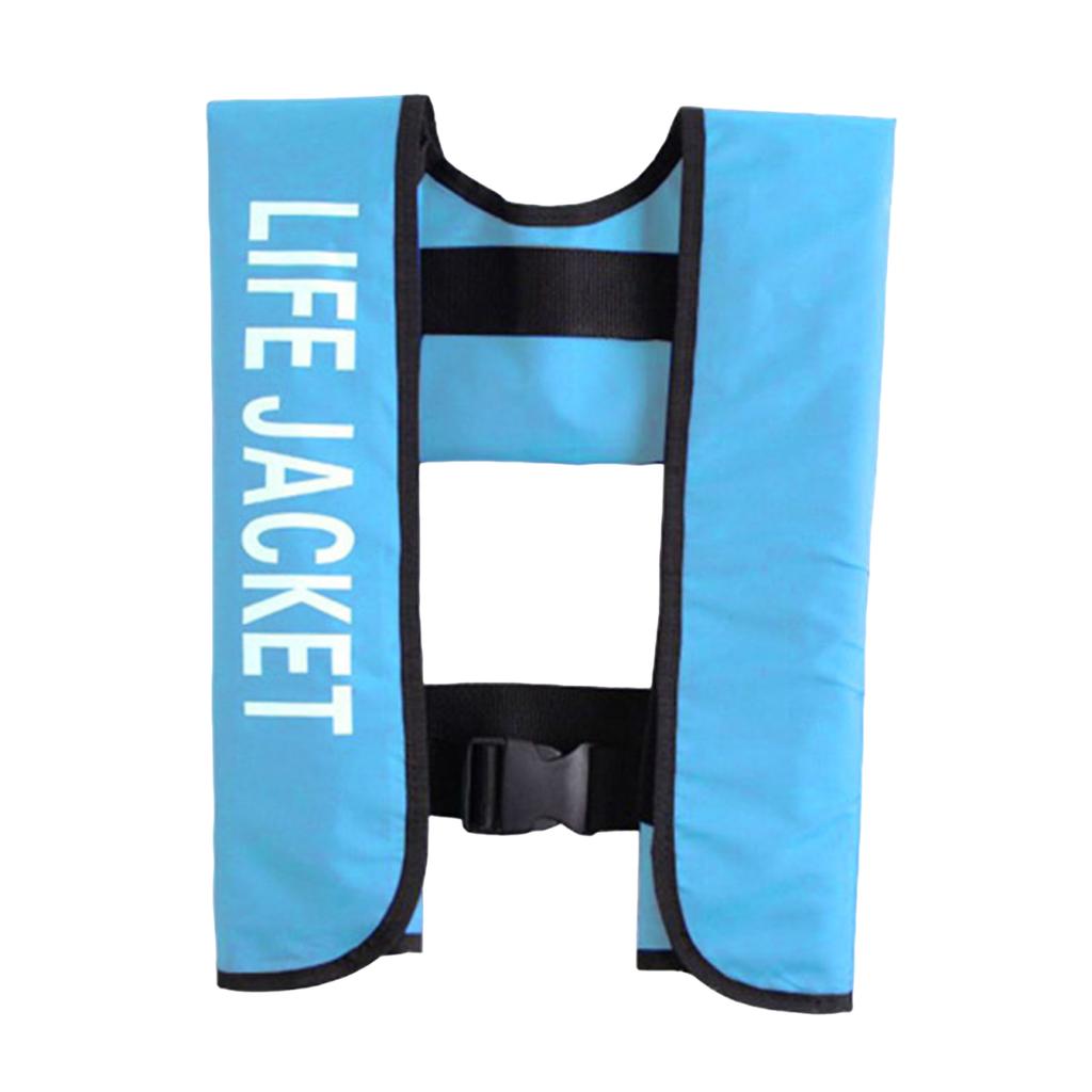 Self-inflatable Life Jacket with Reflective Strips & Emergency Whistle Kayak Vest for Surfing Swimming Kayaking Sailing Boating