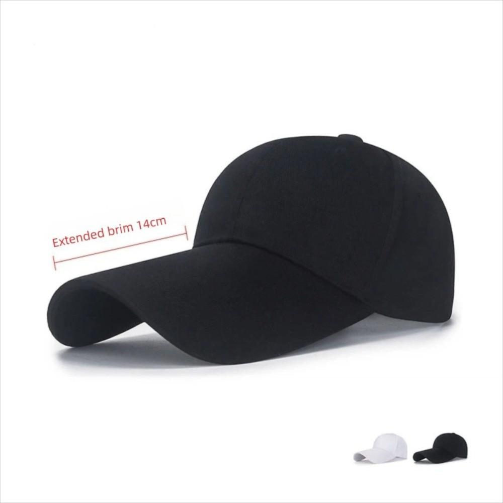 Fashion Cotton Baseball Cap 14Cm Extended Brim Sun Protection Sun Hat Unisex Street Style Bucket Hat Summer