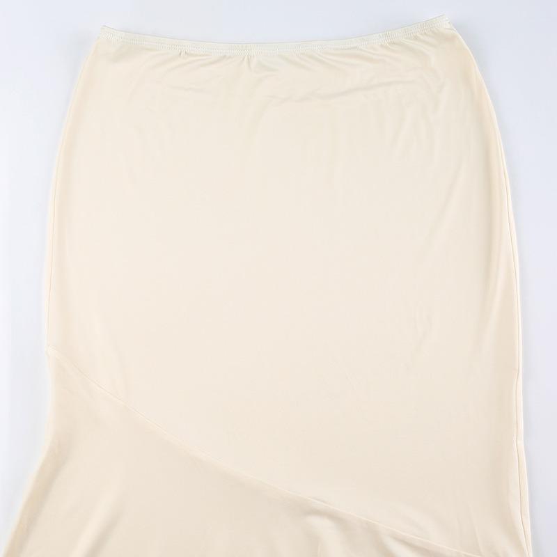 Women's Early Autumn New Spicy Girl Style Design Sense Detachable Two Wear Solid Colour Package Hip Fishtail Lace Half-body Skirt