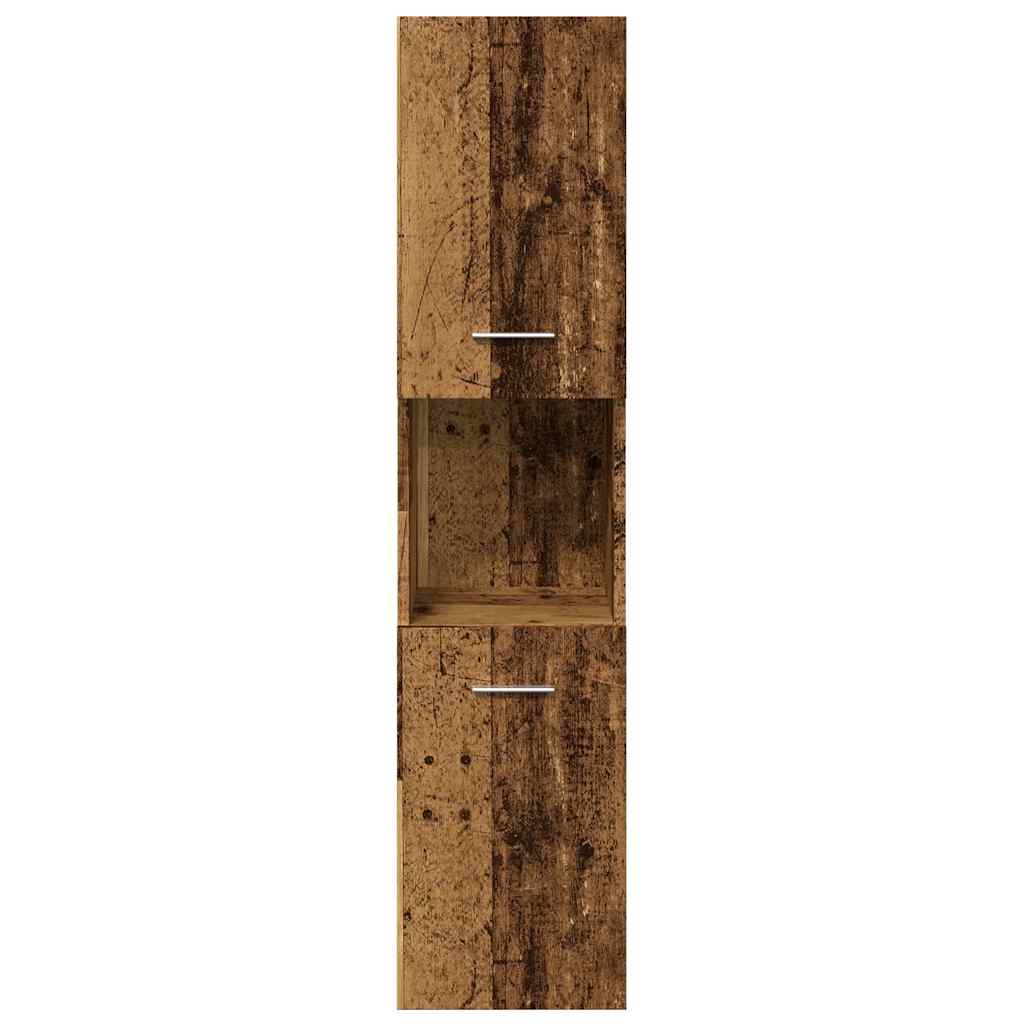Vidaxl Wall-Mounted Bathroom Cabinet, Old Wood, 30X30X130 Cm