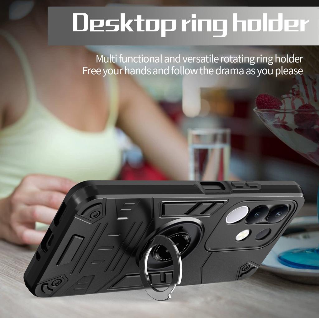 Case For VIVO Y29 Y39 Y04 Y29S T4X Armor Shockproof Ring Stand Holder Shell Coque Fundas For VIVO V50 Lite V50E V50