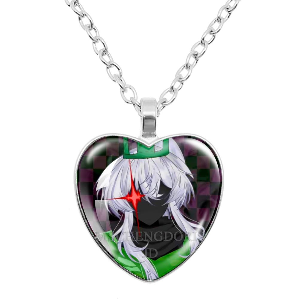 Game FORSAKEN 1x1x1x1 Cartoon Characters Funny MeMe Glass Heart Shape Pendant Necklace Jewelry Charm Collect Giftlry