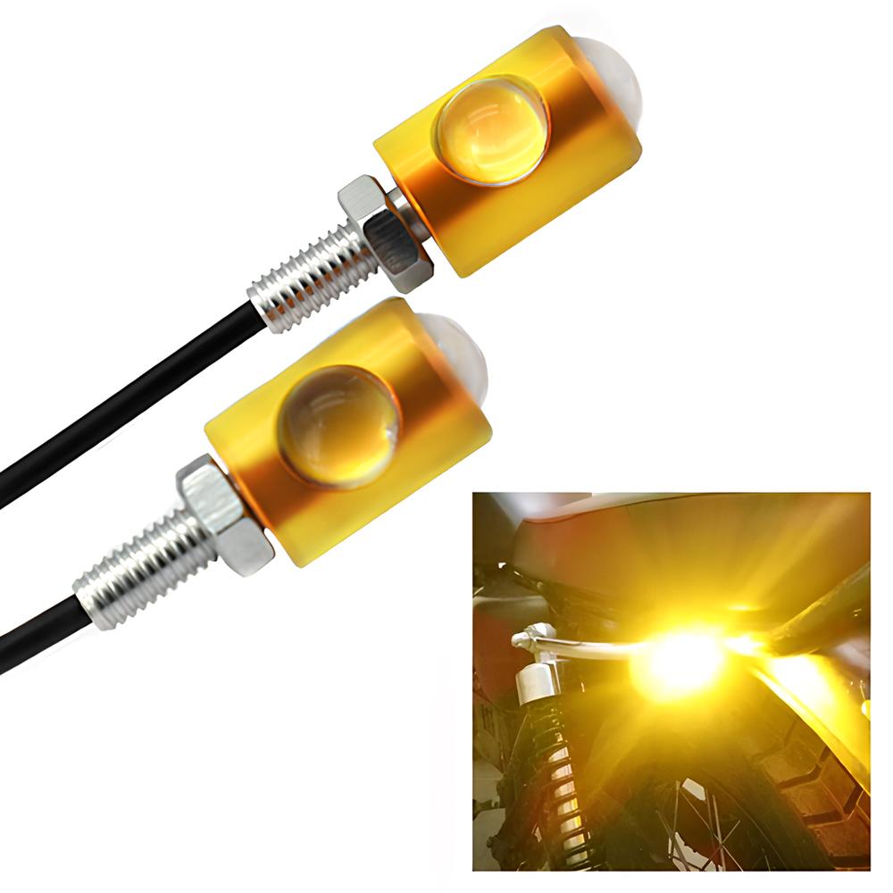 2Pcs LED Motorcycle Brake Lamps Car License Plate Bolt Tail Rear Light Fog Bulbs Turn Signal Side Indicators Decoration Bright