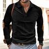 Men's  Casual Outdoor Lapel Corduroy Pullover Long-sleeved Top
