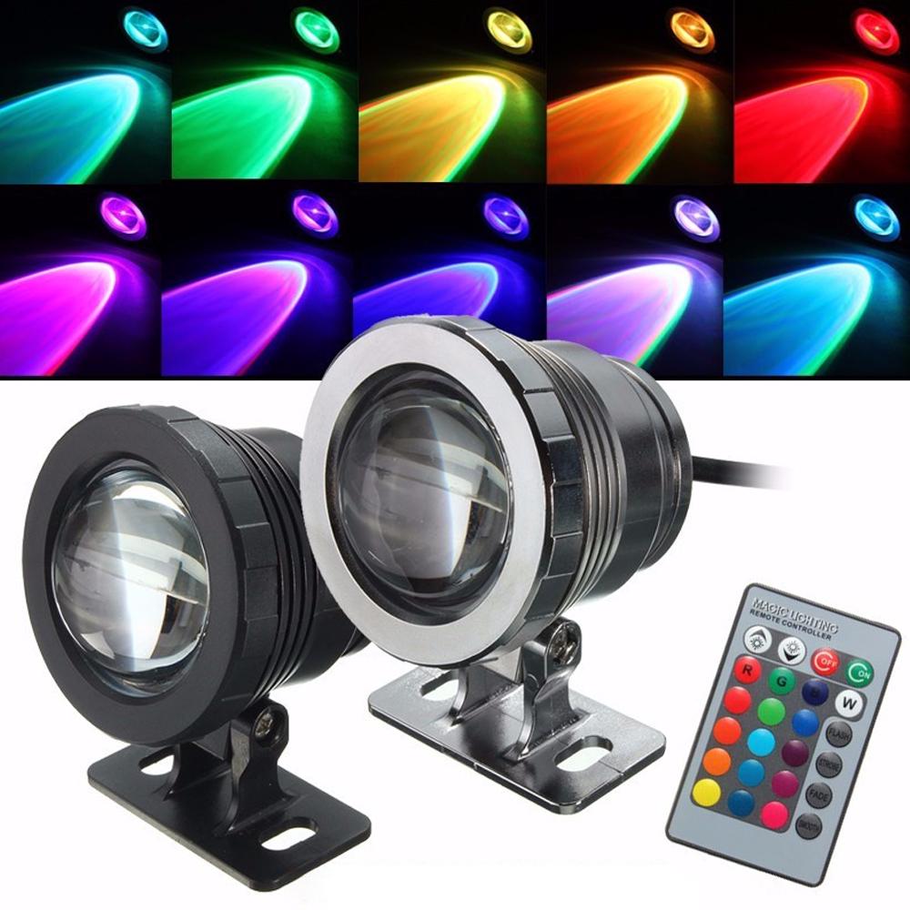 20W RGB LED Underwater Lights Submersible Lamp With Remote Control 16 Colors Changing IP65 Waterproof for Pool Aquarium Spray