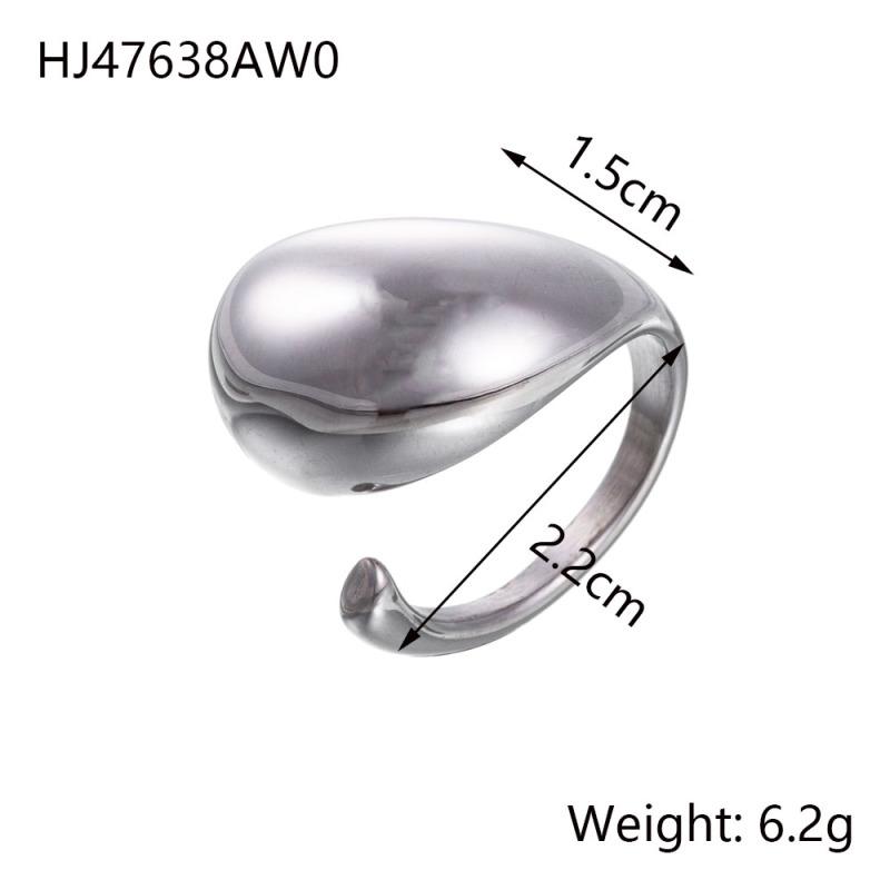 CARLIDANA Jewelry Water Drop Stainless Steel Open Ring Plated 14K Gold Color for Women's Personalized Exaggerated Ring Wholesale