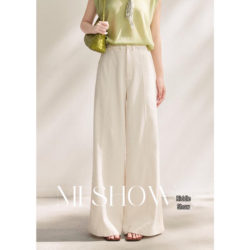Mishow Women s Tencel Cotton Straight-Leg Pants S