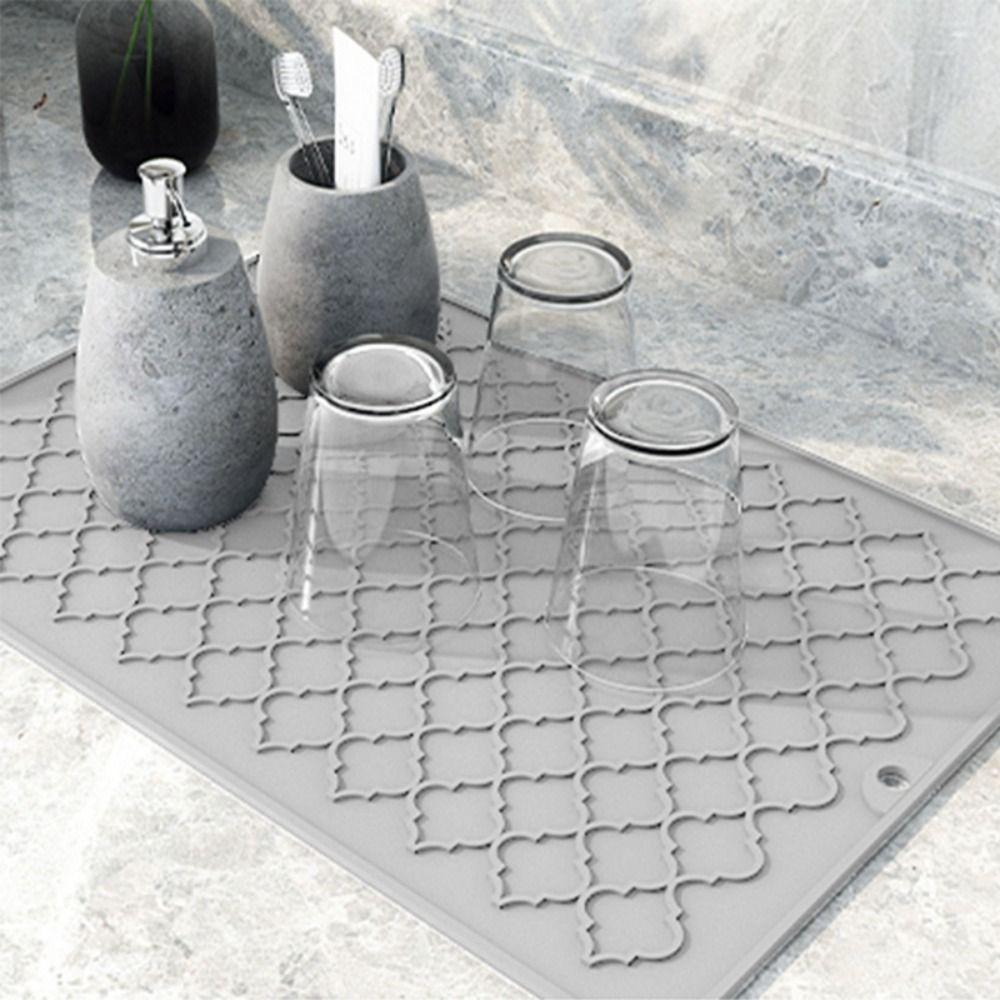 Anti-slip Dish Drying Mat Heat-resistant Pot Mat Multi-functional Tableware Drain Pad  Cup