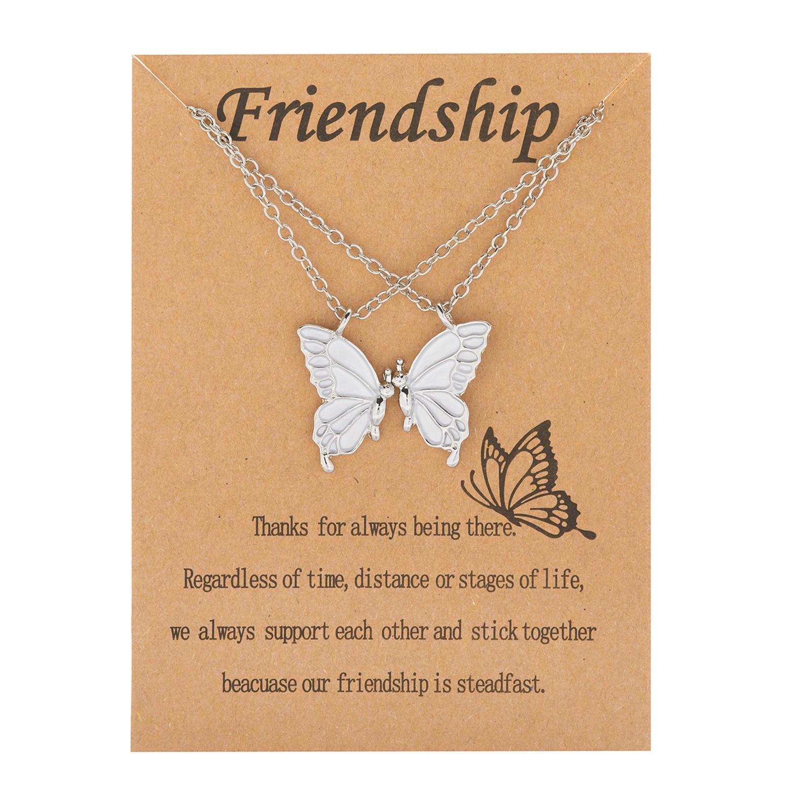 

Butterfly Necklace Women s Collarbone Chain Shiny Best Friend Birthday Gift Jewelry Gift One Size білий