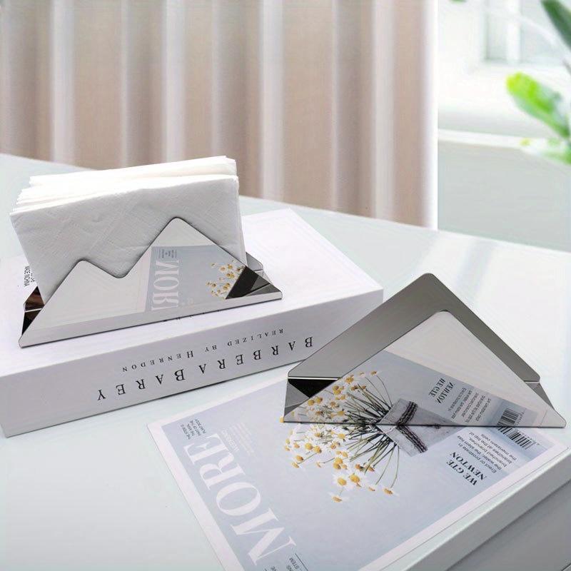 Customizable Text Stainless Steel Tissue Holder Creative Double Peak Tissue Stand Hotel Bar Restaurant Coffee Shop Napkin Rac
