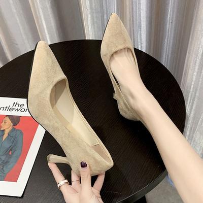 Size 35-43, Large Size Women's Shoes 41 Stiletto Single Shoes Women's Pointed Black Professional Work Shoes Korean Version of Versatile High Heels