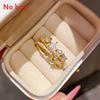 Light Luxury Gold Plated Heart Shape Zircon Open Ring For Women Stylish Hand Jewelry