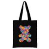 Summer New Teddy Bear Series Canvas Tote Bag Harajuku Style Black Printing High Capacity Shoulder Bag Fashion Shopping Bags