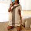 Summer Fashion Leopard Print Women's Homewear Women Nightdress Short Sleeve Dresses Loose Fit Nightwear Home Clothes Loungewear