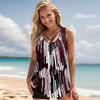 Women's Swimwear Tankini 2 Piece Swimsuit Black Starry Sky Print Vacation Bathing Suits