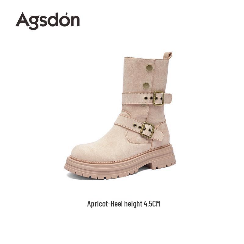 Augusden Women's Vintage Brown Mid-Calf Knight Boots (2025)