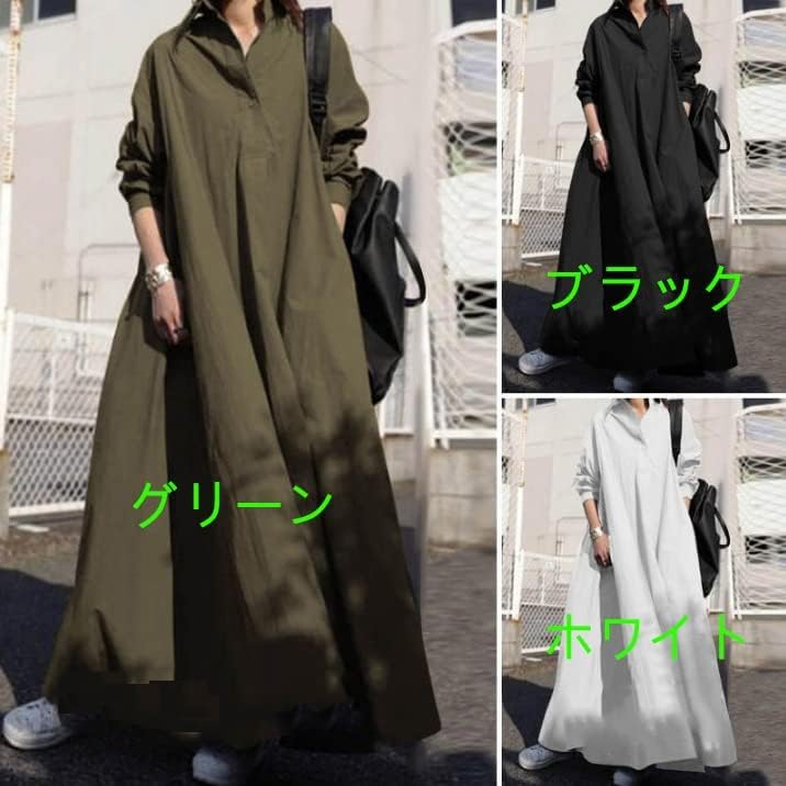 KEQIKAI Slimming Maxi Long Solid Plus Ethnic Autumn Women's Dress, Sleeves, Color, Sizes, Style, Spring, Summer, (XL, Green)