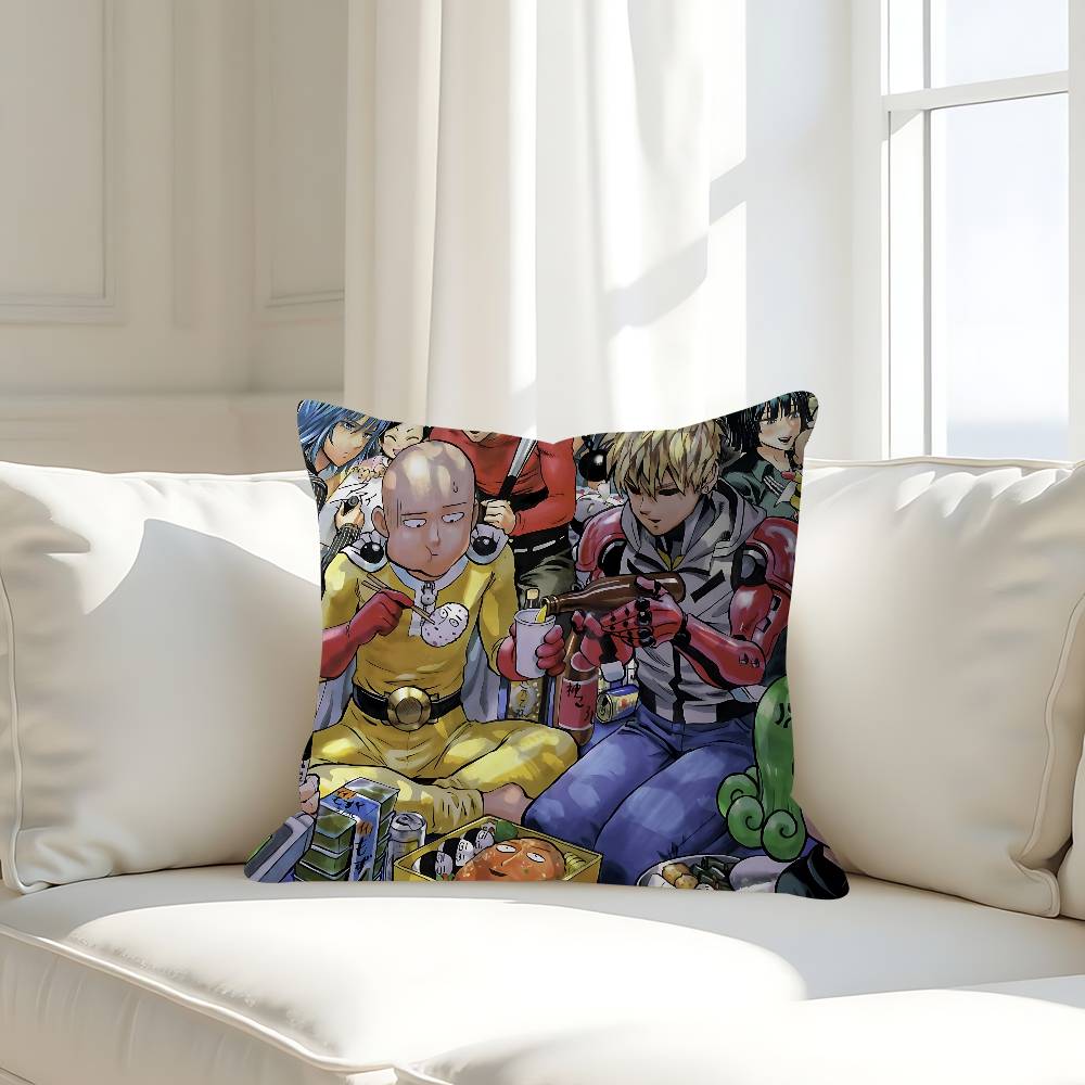 

Anime O-One-Punch-Man Pillow Case Removable Washable Cushion Cover – All-Season Soft Linen 16x16Inch