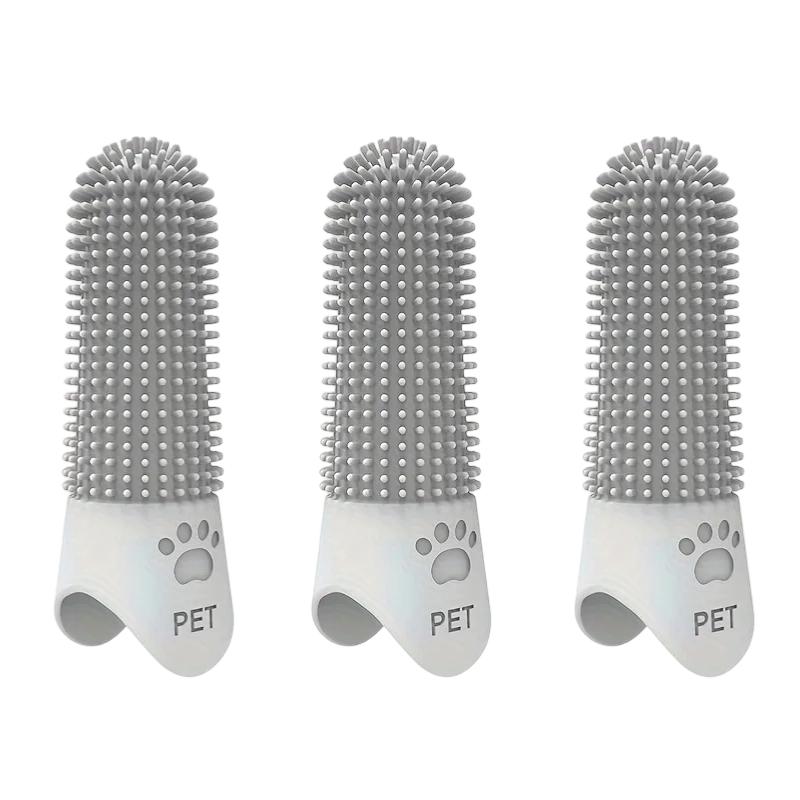 1/3pcs Dog Finger Toothbrush Silicone, Pet Dental Care Tool for Teeth Cleaning, 360 Design for Small & Large Breeds
