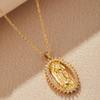 European and American Exquisite Virgin Mary Necklace Zircon Personalized Design Women's Luxury Niche Religious Zircon Gift