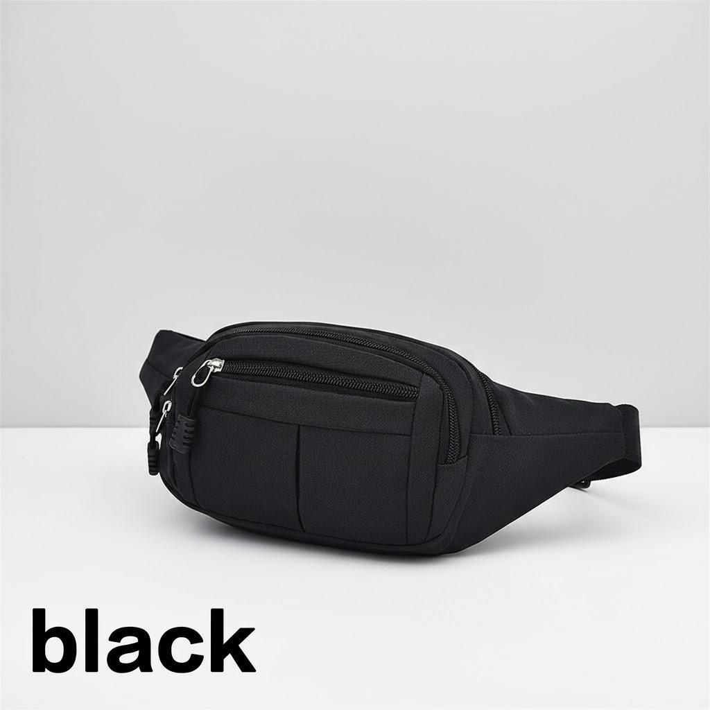 

Waterproof Canvas Mens Sports Small Korean Style Waist Bag Messenger Bag for Outdoor Activities чёрный