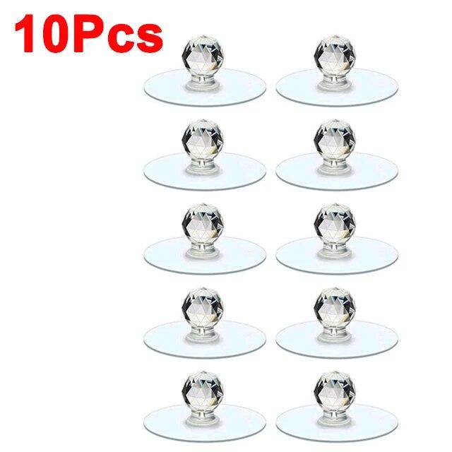 10/2Pcs Punch-free Drawer Knobs Self-Adhesive Kitchen Cabinet Handle Furniture Cupboard Dresser Window Door Push Pull Handles