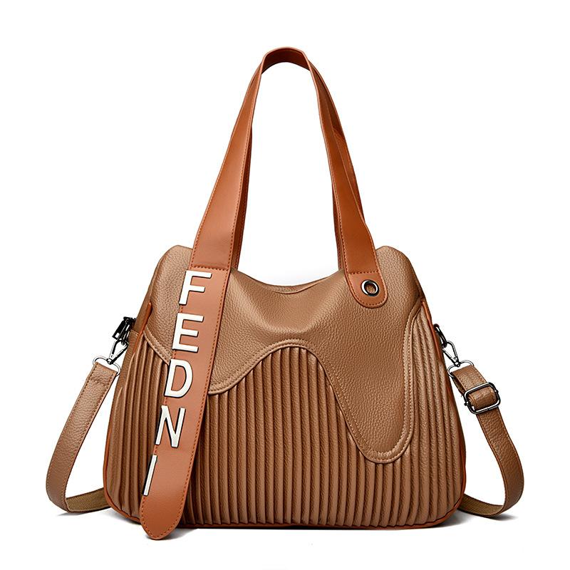 Hand-held Tote Large Bag, Simple Pleated Women's Single-shoulder Bag, Crossbody Bag