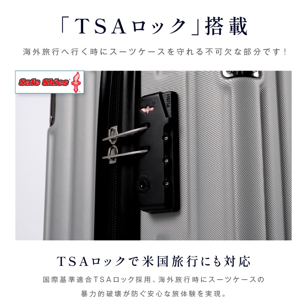 Carry S Large Carry 360 Degree Double Cup TSA Zipper School Business Hospitalization [hidemasa] Suitcase, Carry-on, Case, Lightweight, Shockproof,