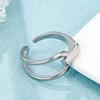 Cold Wind Irregular Lines Open Ring Titanium Steel Electroplated Ring Women's Simple and Exaggerated Accessories