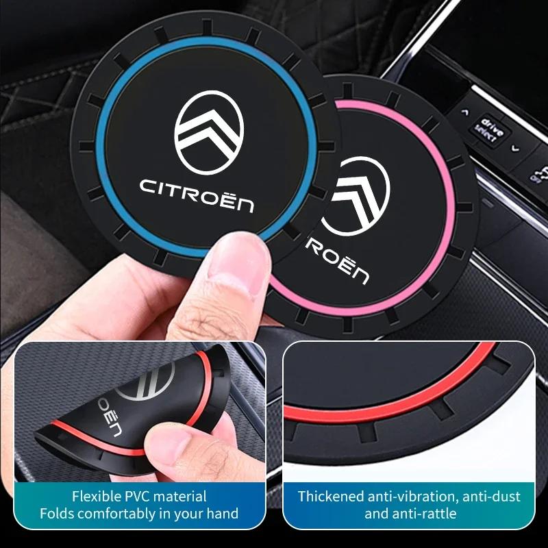 2pcs Silicone Car Water Cup Holder Coaster Anti Slip Pad Mat For Citroen Jumper Celysee Cactus Picasso Aircross Saxo Grand Aia256