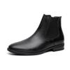 Elegant Chelsea Boots Leather Men Slip-on Dress Formal Boots Model Fashion Motorcycle Boots Vintage British Style Platform Boots