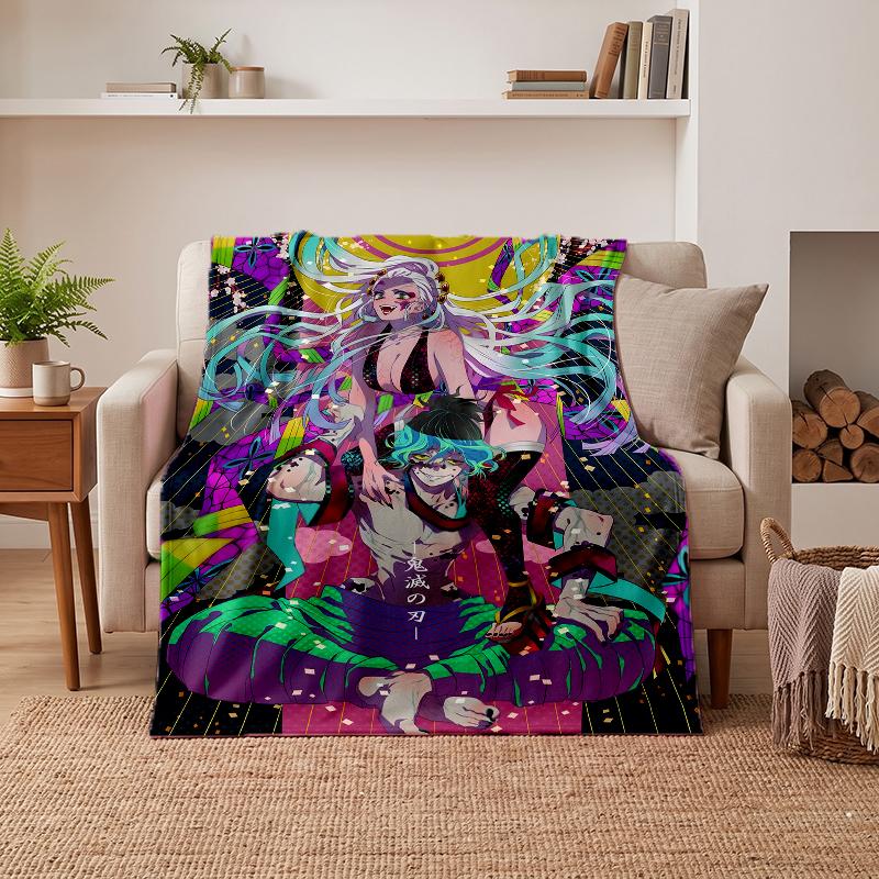 Demon Slayer Soft Warm Flannel Blankets Comfortable Blanket for Home Decoration Gifting