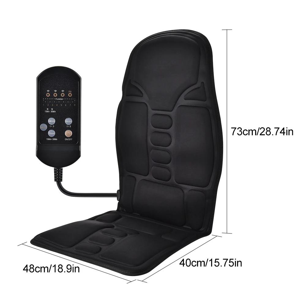 Electric Vibrator Full Body Massage Cushion with Infrared Therapy and Heating for Back Neck Waist Car Home Office Use
