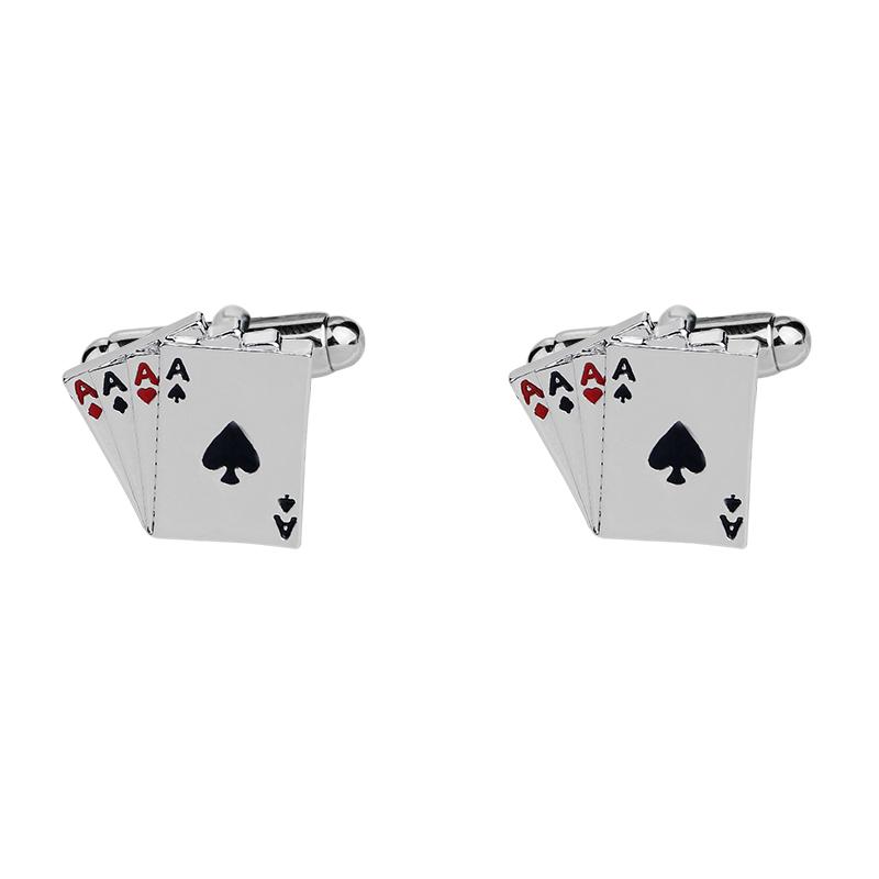 

Funny AAAA Shaped Cufflinks Poker Ace Gemelos Mens Party Jewelry