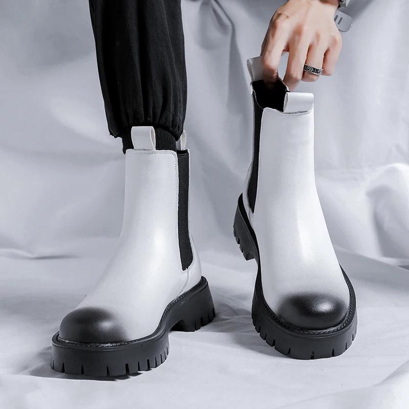Nauji Chelsea Batai Vyriški Rankų Darbo Batai Didelio Dydžio Prabangaus Prekės Ženklo Vyriški Batai Ruduo Žiema Šilti Kailiniai Retro Kulniukai Zapatos Hombre