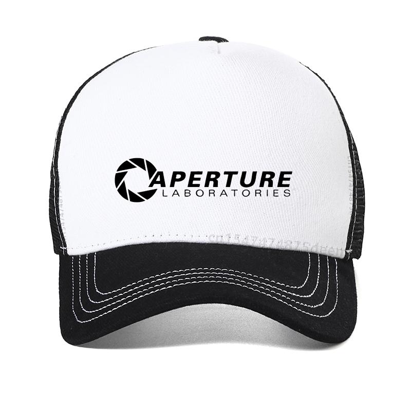 Cappello Uomo Portal Aperture Laboratories Cappellino da Baseball La Torta È Una Bugia Half Life Unisex Estivo Rete Fresca Cappellini Trucker Snapback