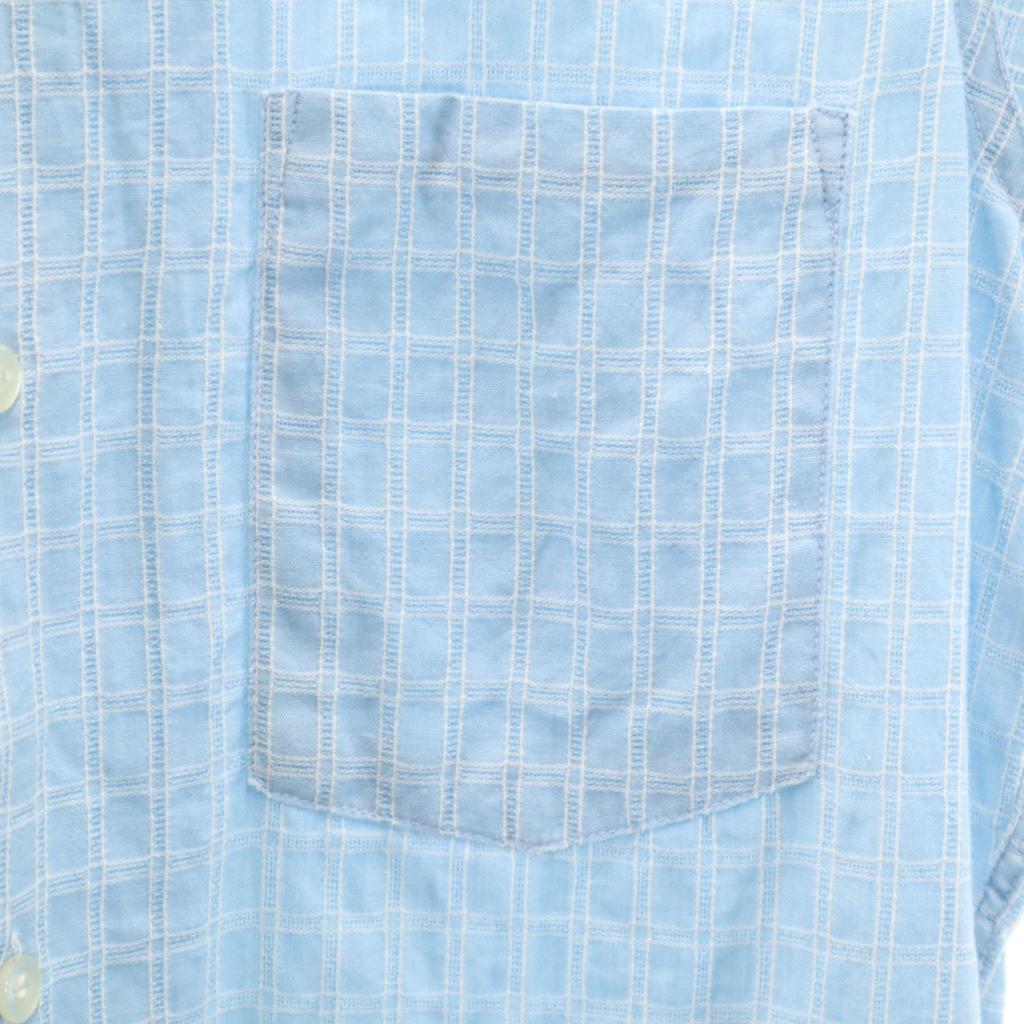 B.V.D 60s Vintage Check Pattern Short Sleeve Cotton Shirt S Light Blue Men's Used
