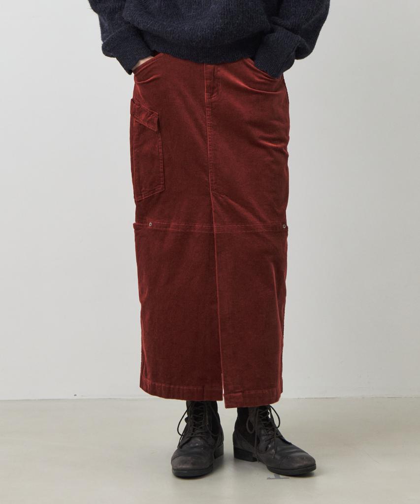 City Breeze Corduroy Utility Skirt_Burgundy