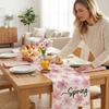 Fresh Style Dinning Table Runner Anti Slip Decorative Linen Table Runner Floral Pattern Table Decor Holiday Party