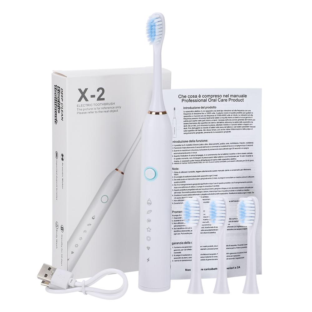 Six-mode Electric Toothbrush Adult Children's Universal Electric Sonic Toothbrush Waterproof Charging Automatic Toothbrush