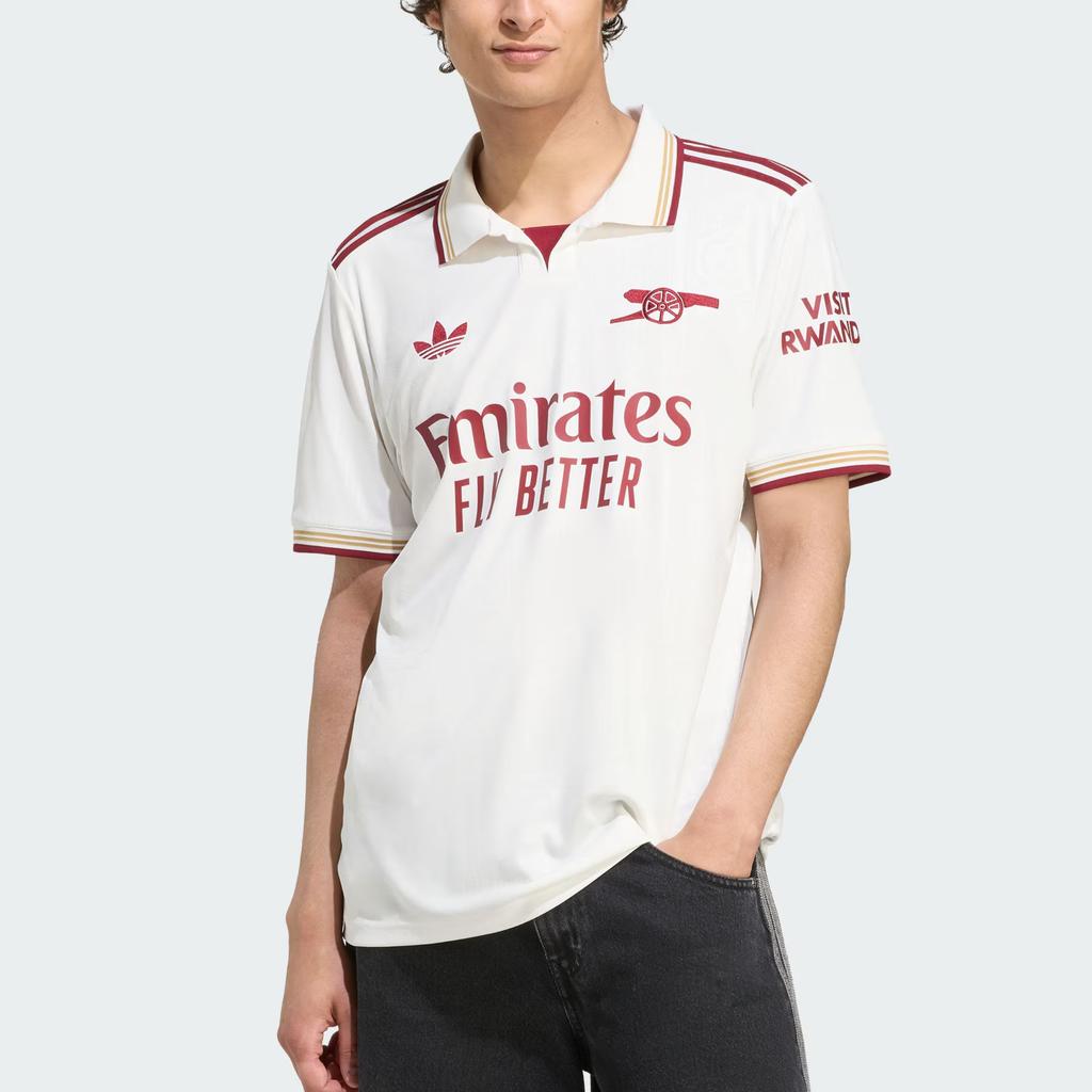 Adidas Originals Arsenal Third 25/26 Season Fan Version Striped Slim Fit Quick-Dry Short Sleeve Football Shirt Men Tops JI9556
